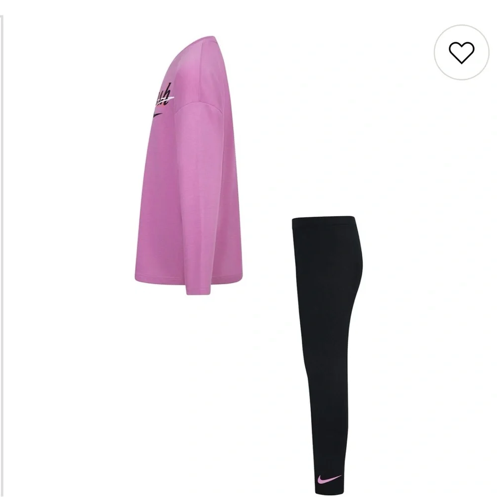 Girls 6x Nike Swoosh Shine Graphic Tee and Leggings 2 Piece Set